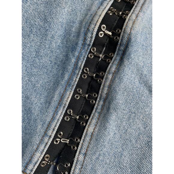 Zana-Di Vintage High Waisted Denim Shorts Hook & Eye Detail  Sz 32” Cutoff Y2k - Picture 8 of 9